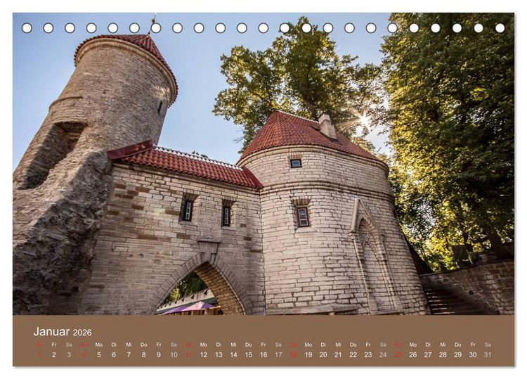 Produktbild: Tallinn - Streifzug durch die Altstadt (Tischkalender 2026 DIN A5 quer), CALVENDO Monatskalender