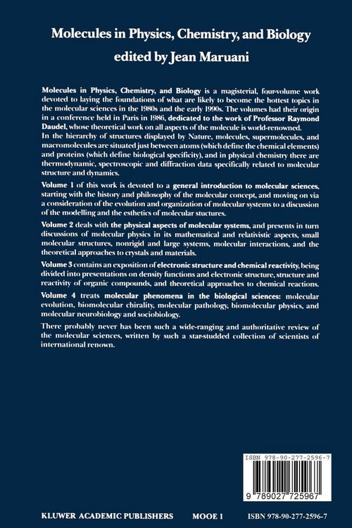 Produktbild: Molecules in Physics, Chemistry, and Biology