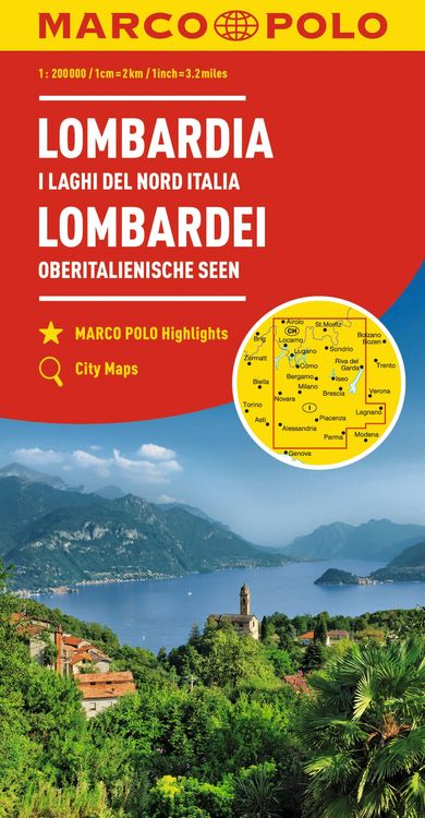Produktbild: MARCO POLO Regionalkarte Italien 02 Lombardei, Oberitalienische Seen 1:200.000