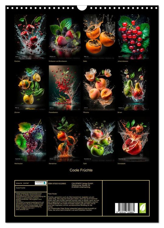 Produktbild: Coole Fr&uuml;chte (Wandkalender 2026 DIN A3 hoch), CALVENDO Monatskalender