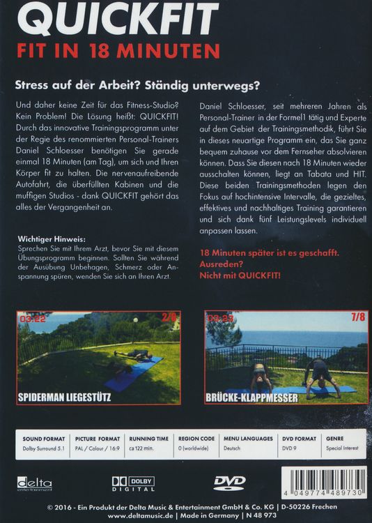 Produktbild: Quickfit in 18 Minuten - nach Tabata