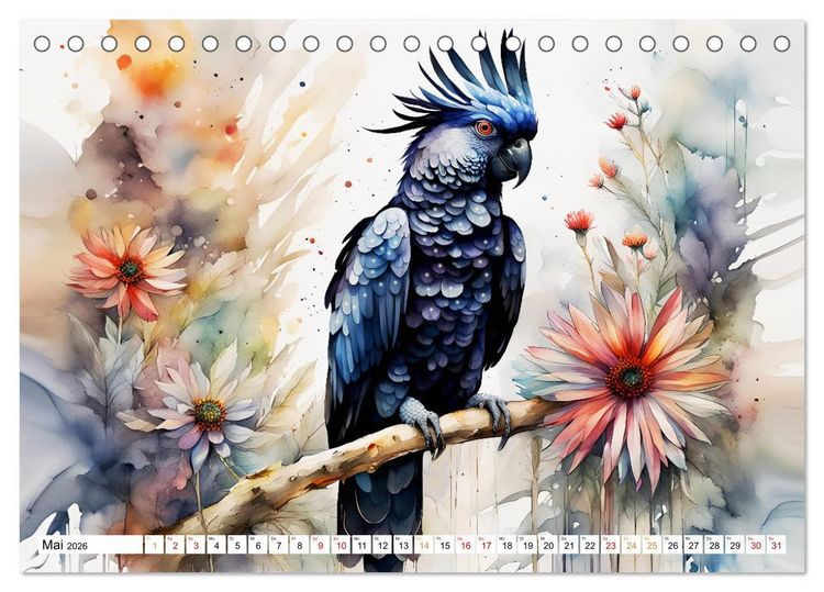 Produktbild: Papageien - Fliegende Edelsteine (Tischkalender 2026 DIN A5 quer), CALVENDO Monatskalender