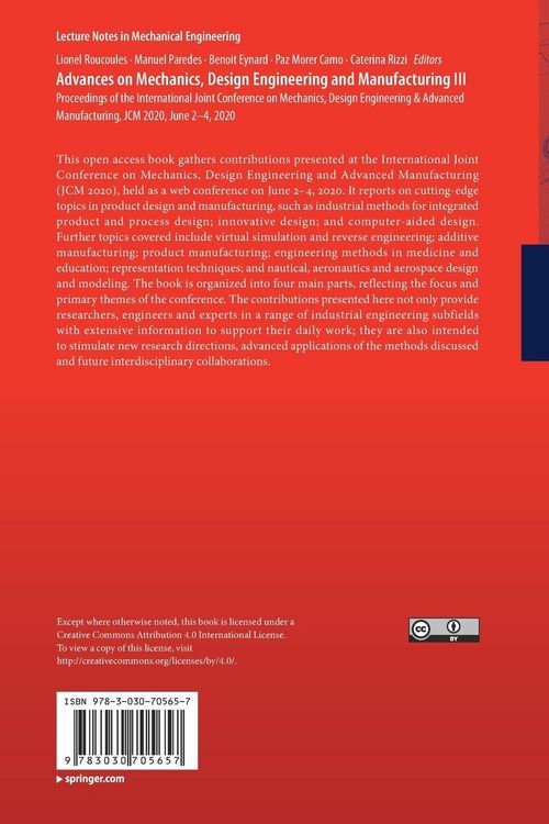 Produktbild: Advances on Mechanics, Design Engineering and Manufacturing III