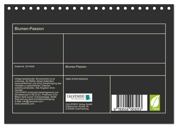 Produktbild: Blumen-Passion (Tischkalender 2026 DIN A5 quer), CALVENDO Monatskalender