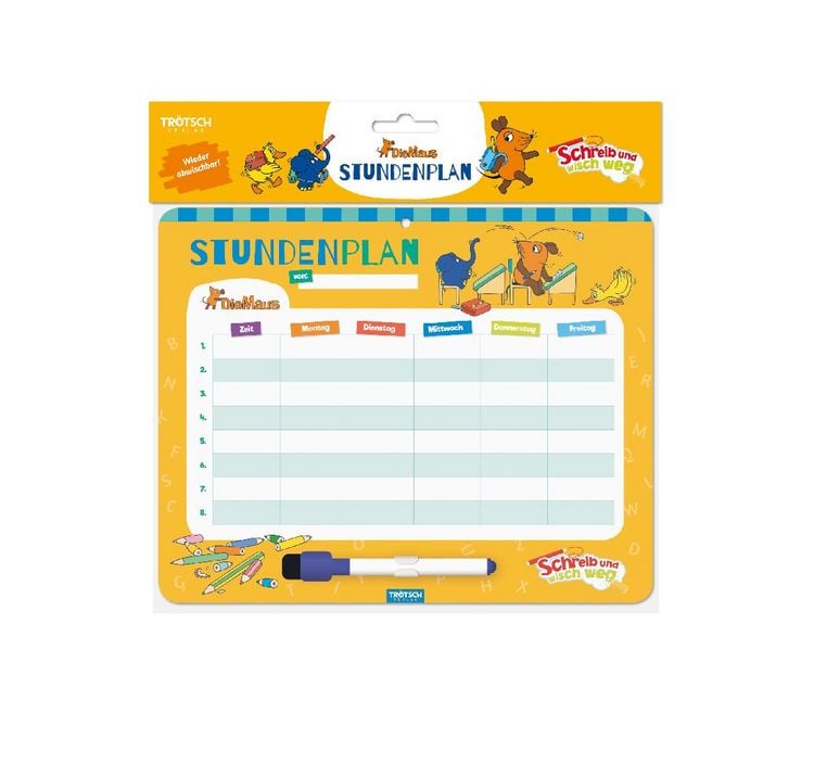 Produktbild: Tr&ouml;tsch Die Maus Stundenplan abwischbar