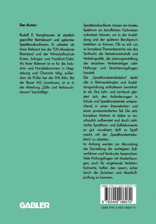 Produktbild: Speditionsbetriebslehre
