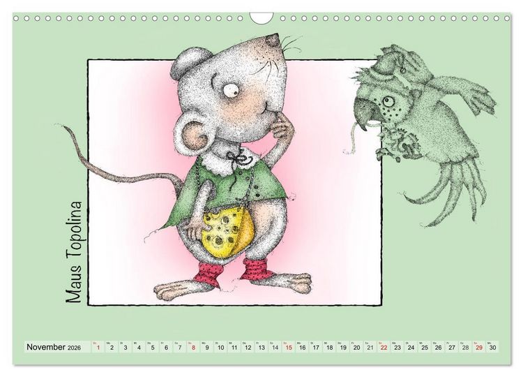 Produktbild: Kater Mizzimo und seine Freunde (Wandkalender 2026 DIN A3 quer), CALVENDO Monatskalender