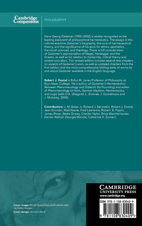 Produktbild: The Cambridge Companion to Gadamer