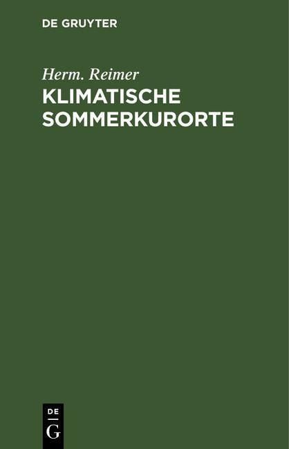 Produktbild: Klimatische Sommerkurorte