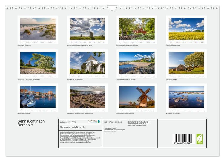 Produktbild: Sehnsucht nach Bornholm (Wandkalender 2026 DIN A3 quer), CALVENDO Monatskalender
