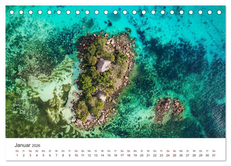 Produktbild: In Gedanken auf den Seychellen (Tischkalender 2026 DIN A5 quer), CALVENDO Monatskalender