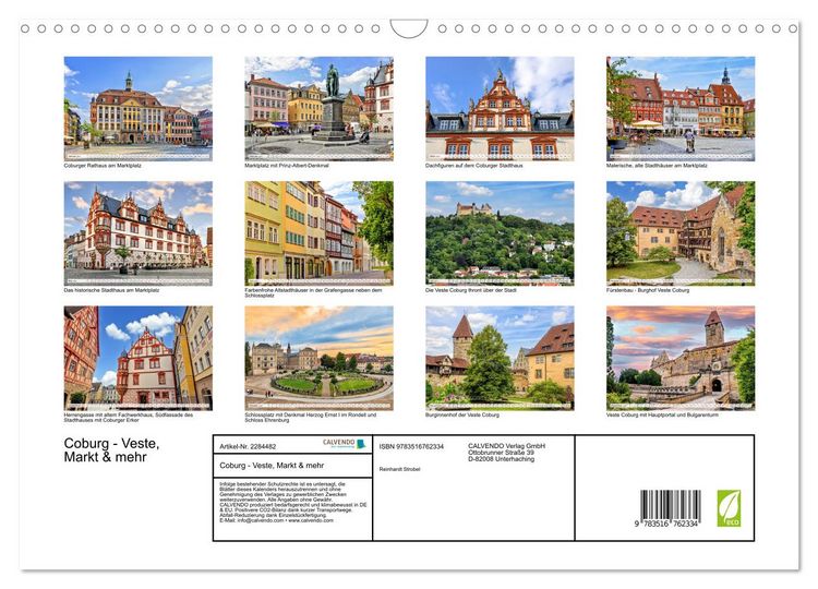 Produktbild: Coburg - Veste, Markt & mehr (Wandkalender 2027 DIN A3 quer), CALVENDO Monatskalender
