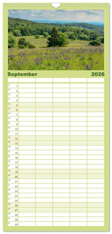 Produktbild: Familienplaner 2026 - Stimmungsvolle Rh&ouml;n mit 5 Spalten (Wandkalender, 21 x 45 cm) CALVENDO