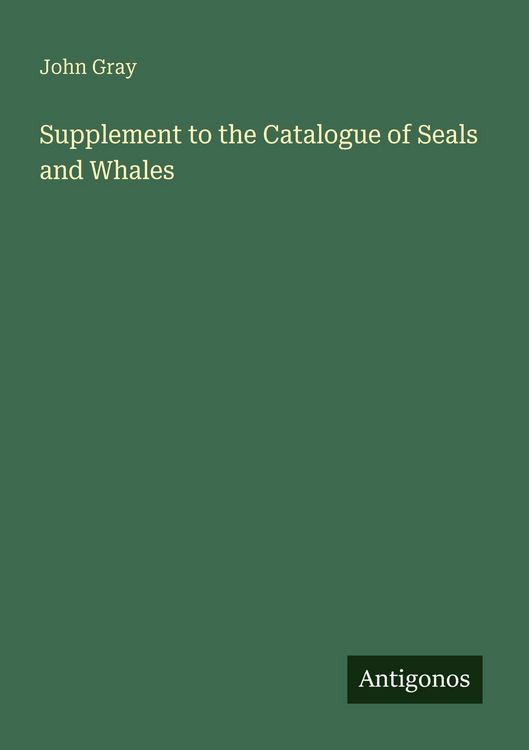 Produktbild: Supplement to the Catalogue of Seals and Whales