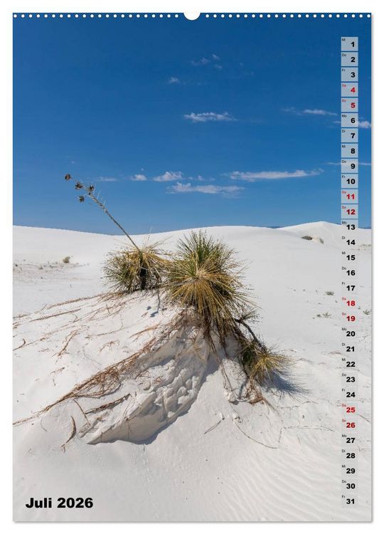 Produktbild: WHITE SANDS NATIONAL MONUMENT W&uuml;stenimpressionen (hochwertiger Premium Wandkalender 2026 DIN A2 hoch), Kunstdruck in Hochglanz