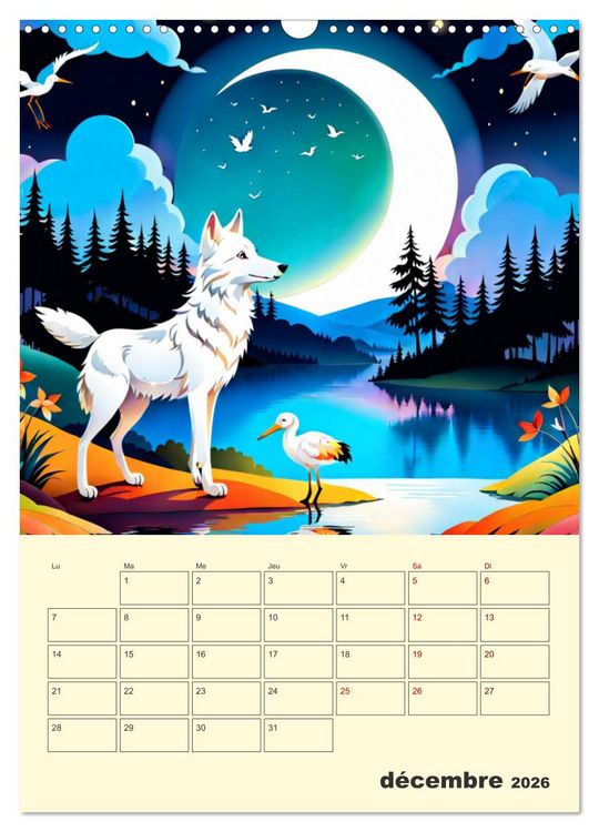 Produktbild: Les fables illustr&eacute;es (Calendrier mural 2026 DIN A3 horizontal), CALVENDO calendrier mensuel