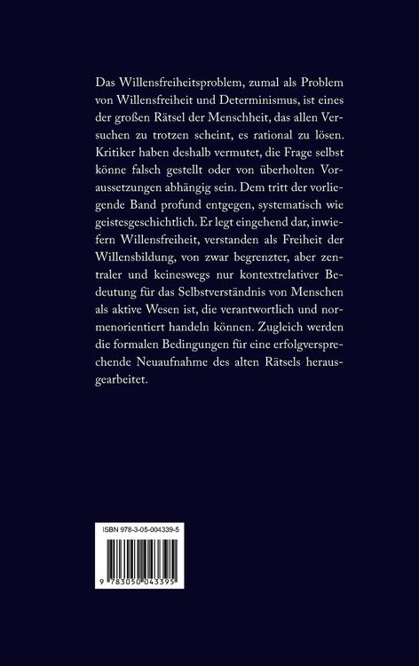 Produktbild: Die Bedeutung des Willensfreiheitsproblems