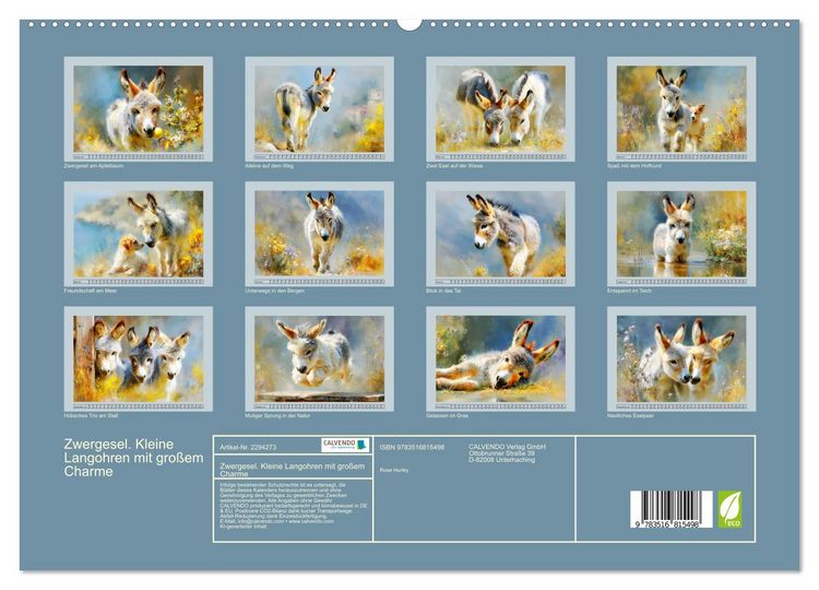 Produktbild: Zwergesel. Kleine Langohren mit gro&szlig;em Charme (hochwertiger Premium Wandkalender 2027 DIN A2 quer), Kunstdruck in Hochglanz
