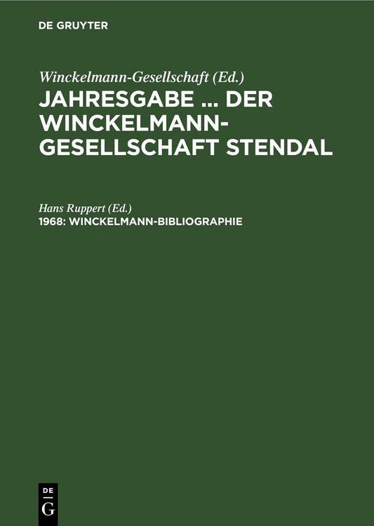 Produktbild: Winckelmann-Bibliographie