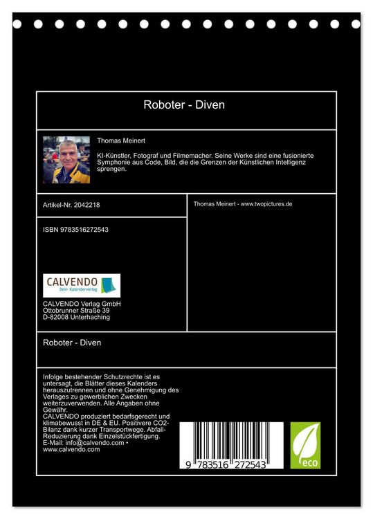 Produktbild: Roboter - Diven (Tischkalender 2026 DIN A5 hoch), CALVENDO Monatskalender