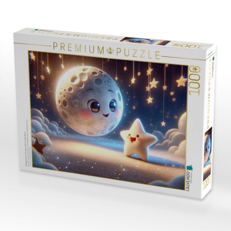 Produktbild: CALVENDO Puzzle Mondgespr&auml;che: Der kleine Stern und der Mond | 1000 Teile Lege-Gr&ouml;&szlig;e 64x48cm Foto-Puzzle f&uuml;r gl&uuml;ckliche Stunden