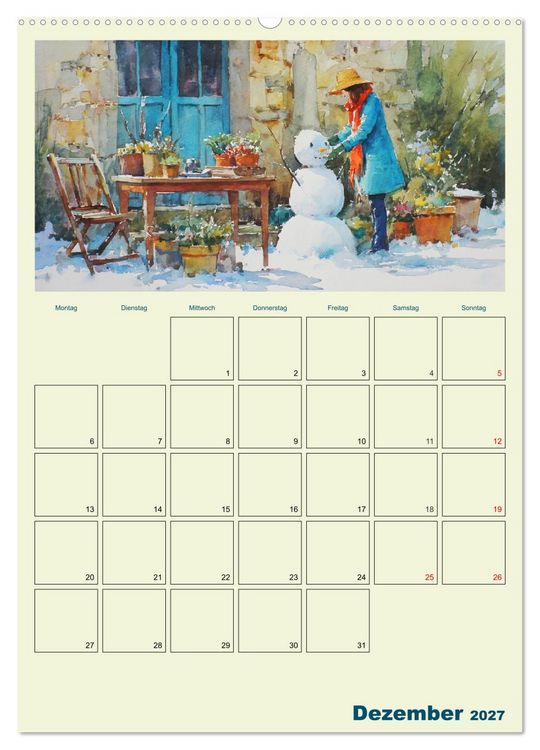 Produktbild: Frauen im Garten. Poesie im Aquarell-Stil (Wandkalender 2027 DIN A2 hoch), CALVENDO Monatskalender