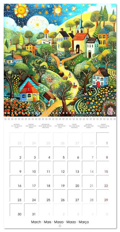 Produktbild: Voyage color&eacute; na&iuml;f (Calendrier mural carr&eacute; 2026 30x30 cm) Calendrier double avec une page pour vos prises de notes