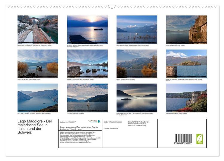 Produktbild: Lago Maggiore - Der malerische See in Italien und der Schweiz (hochwertiger Premium Wandkalender 2027 DIN A2 quer), Kunstdruck in Hochglanz