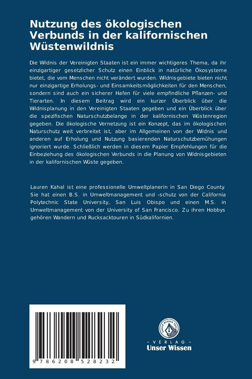 Produktbild: Nutzung des &ouml;kologischen Verbunds in der kalifornischen W&uuml;stenwildnis