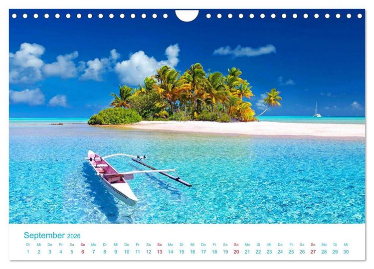 Produktbild: Unter Palmen 2026. Impressionen von den sch&ouml;nsten Str&auml;nden der Welt (Wandkalender 2026 DIN A4 quer), CALVENDO Monatskalender