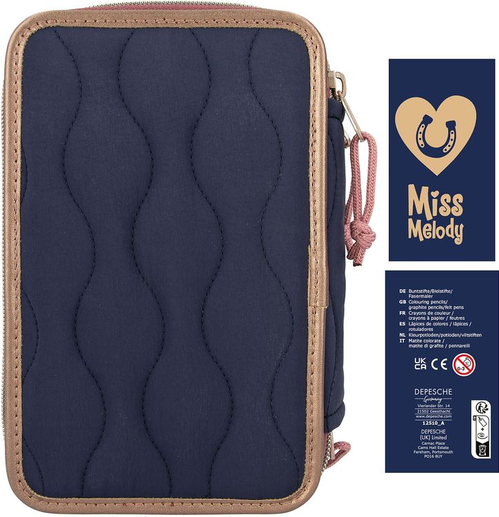 Produktbild: Miss Melody 3 Fach Federtasche Mit Stepp NIGHT HORSES