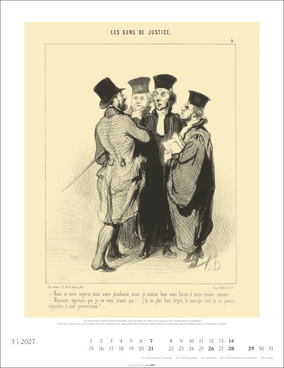 Produktbild: Honor&eacute; Daumier: Die Juristen Kalender 2027