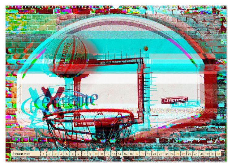 Produktbild: Basketball Liebe (hochwertiger Premium Wandkalender 2026 DIN A2 quer), Kunstdruck in Hochglanz