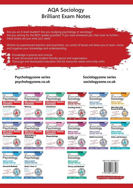 Produktbild: AQA AS and A-level Sociology BRILLIANT EXAM NOTES (Book 1)