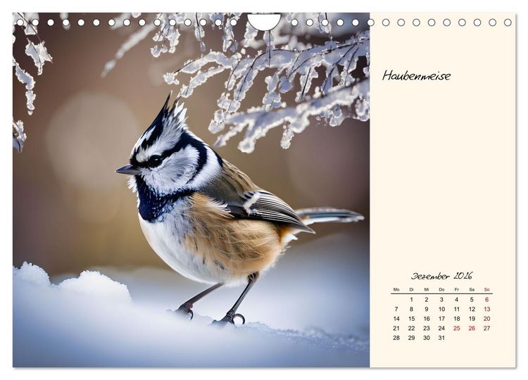 Produktbild: Meisen richtig erkennen (Wandkalender 2026 DIN A4 quer), CALVENDO Monatskalender