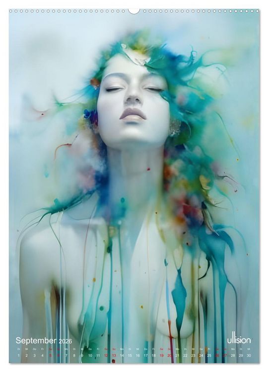 Produktbild: WILD FREI SCH&Ouml;N Aquarell-Portraits (hochwertiger Premium Wandkalender 2026 DIN A2 hoch), Kunstdruck in Hochglanz