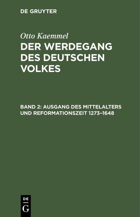 Produktbild: Ausgang des Mittelalters und Reformationszeit 1273-1648