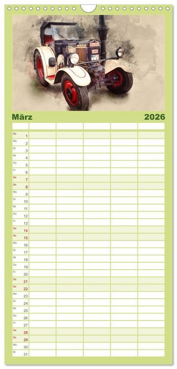 Produktbild: Familienplaner 2026 - Traktoren f&uuml;r Liebhaber mit 5 Spalten (Wandkalender, 21 x 45 cm) CALVENDO