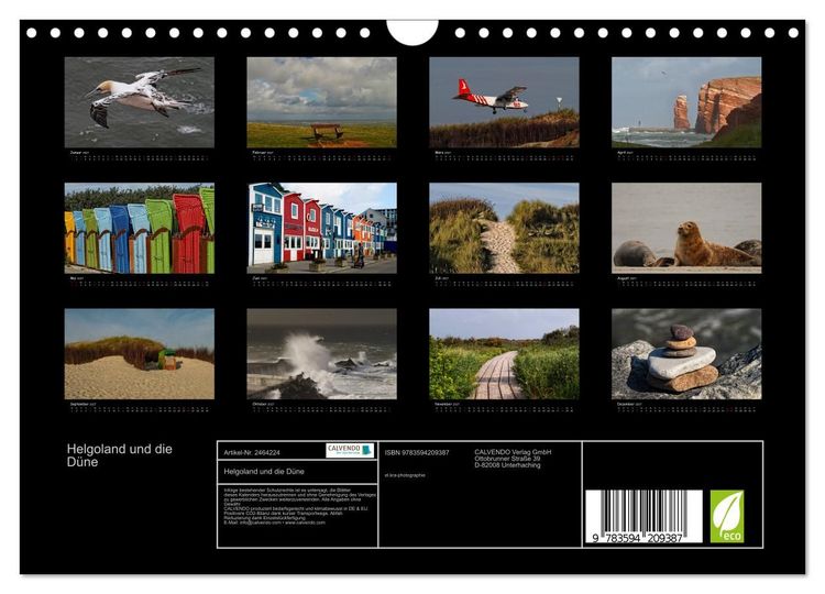 Produktbild: Helgoland und die D&uuml;ne (Wandkalender 2027 DIN A4 quer), CALVENDO Monatskalender