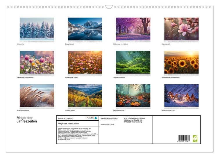 Produktbild: Magie der Jahreszeiten (Wandkalender 2026 DIN A2 quer), CALVENDO Monatskalender