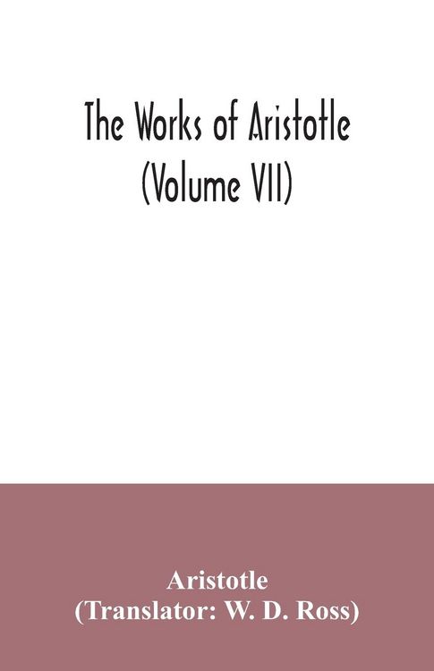 Produktbild: The works of Aristotle (Volume VII)