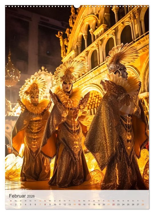 Produktbild: Karneval in Venedig (hochwertiger Premium Wandkalender 2026 DIN A2 hoch), Kunstdruck in Hochglanz