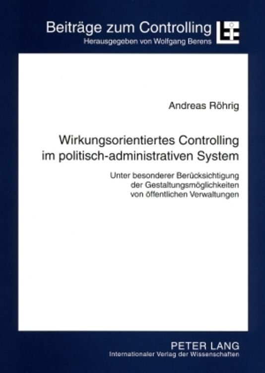 Produktbild: Wirkungsorientiertes Controlling im politisch-administrativen System
