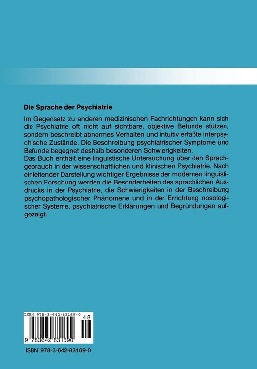 Produktbild: Die Sprache der Psychiatrie