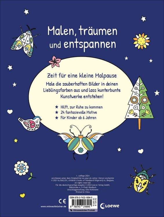 Produktbild: Malen, tr&auml;umen und entspannen - Die sch&ouml;nsten Ausmalbilder f&uuml;r Kinder