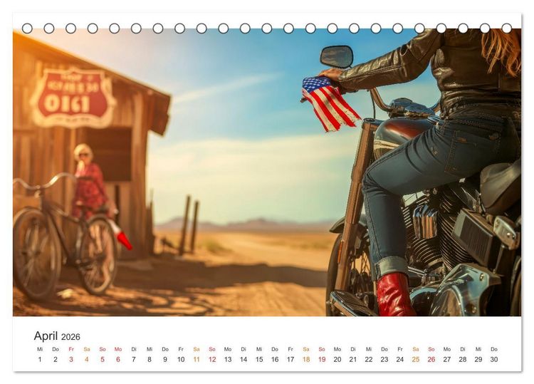 Produktbild: Frauen Power Motorrad (Tischkalender 2026 DIN A5 quer), CALVENDO Monatskalender