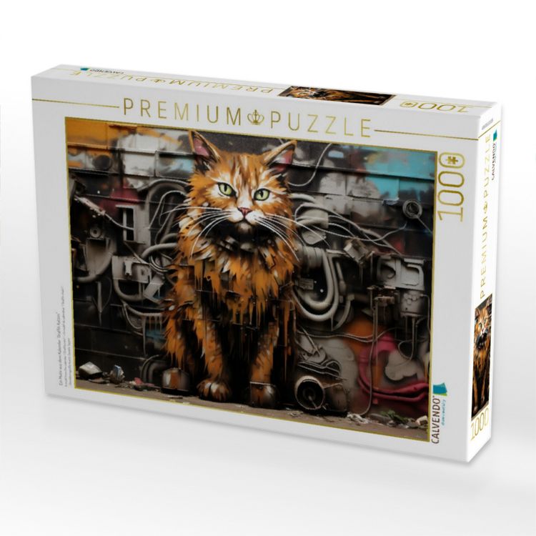 Produktbild: CALVENDO Puzzle Ein Motiv aus dem Kalender "Graffiti Katzen" | 1000 Teile Lege-Gr&ouml;&szlig;e 64x48cm Foto-Puzzle f&uuml;r gl&uuml;ckliche Stunden