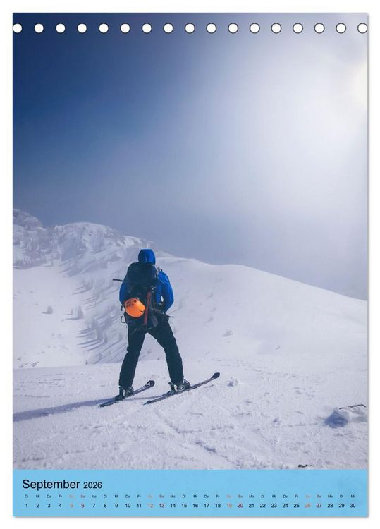 Produktbild: Endlich wieder Skifahren (Tischkalender 2026 DIN A5 hoch), CALVENDO Monatskalender