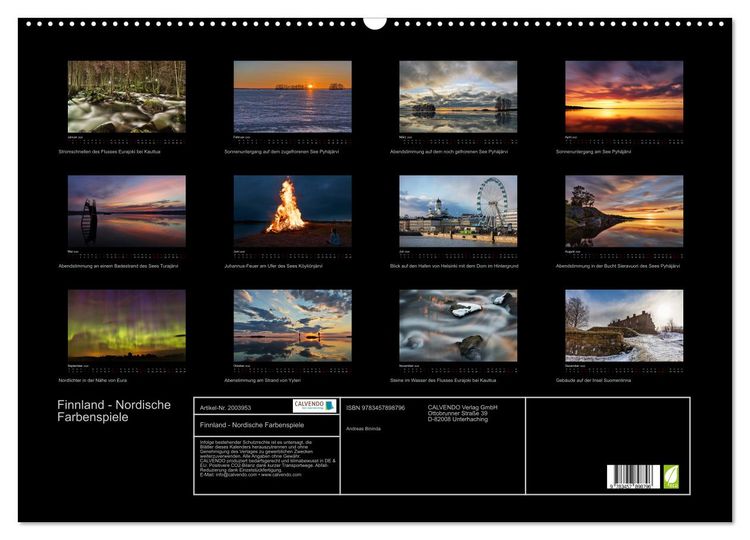 Produktbild: Finnland - Nordische Farbenspiele (Wandkalender 2026 DIN A2 quer), CALVENDO Monatskalender