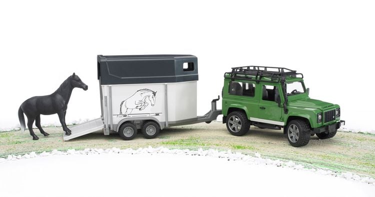 Produktbild: Bruder - Land Rover Defender mit Pferdeanh&auml;nger